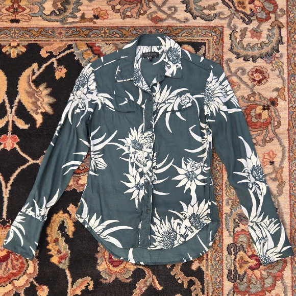 rag & bone Cleo Silk-Blend Shirt - Picture 1 of 5
